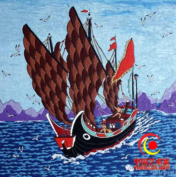 《绿眉毛》 75*75cm 海沙画 2014年 《绿眉毛》 75*75cm 海沙画 2014年