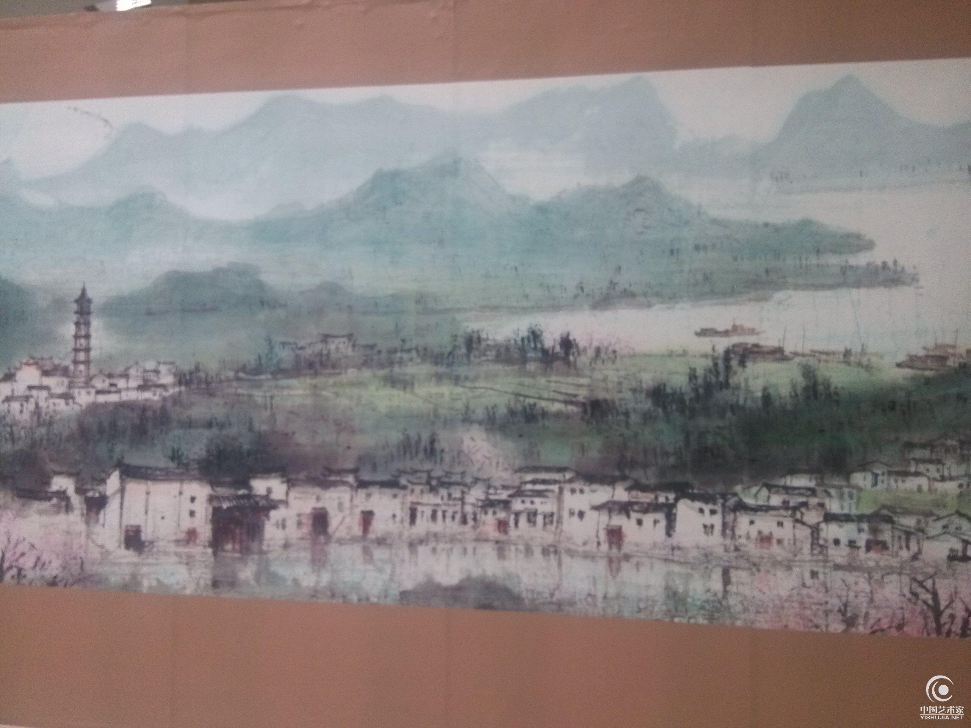 台湾画家江明贤杭州展36米长《新富春山居图》