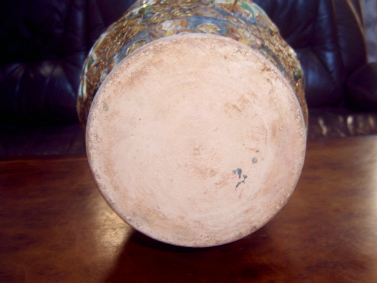 辽三彩铜包花瓶，高38cm