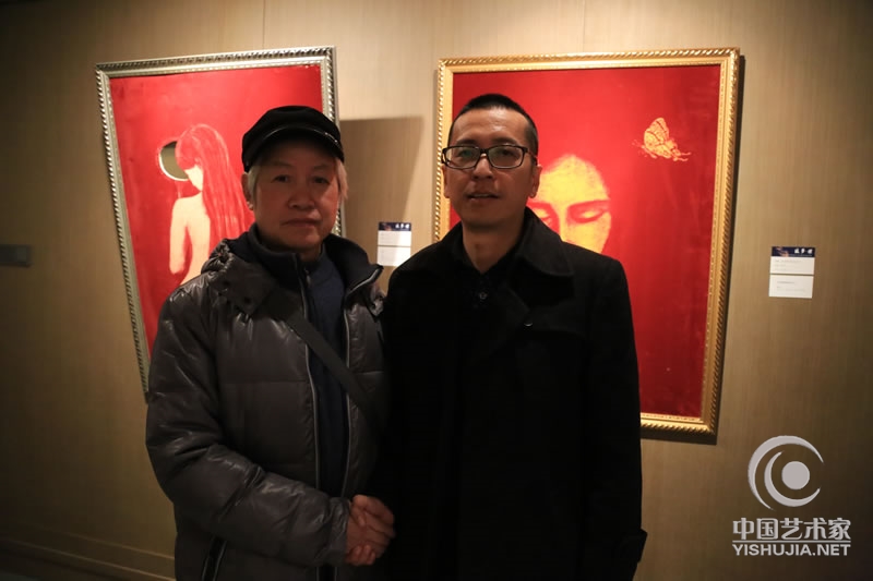 油画家范泰炯与中国艺术家网韩英老师合影