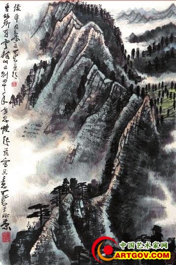 李可染《云龙山写照》