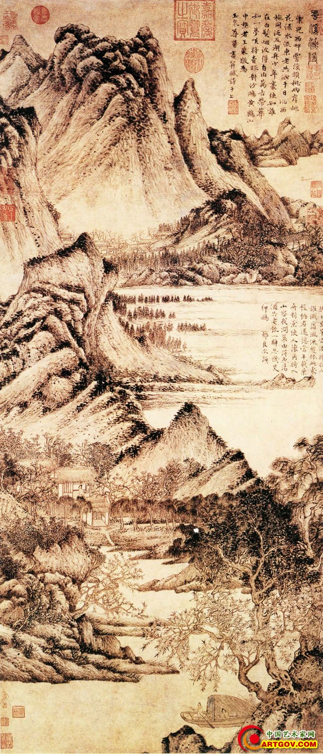 花溪渔隐图立轴